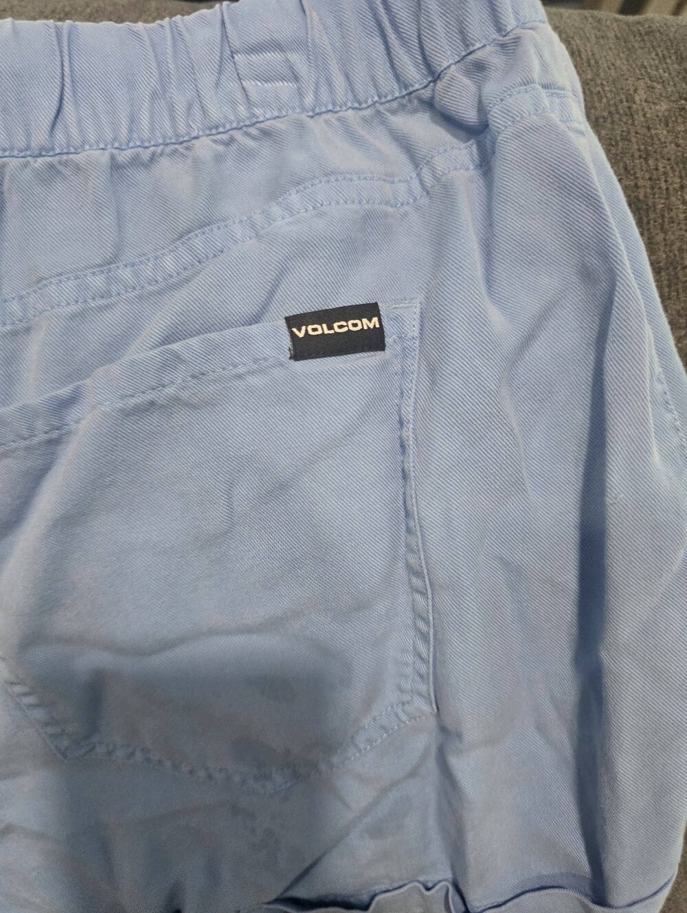 Volcom Light Blue Women's Drawstring Athletic Shorts - Picture 4 of 5
